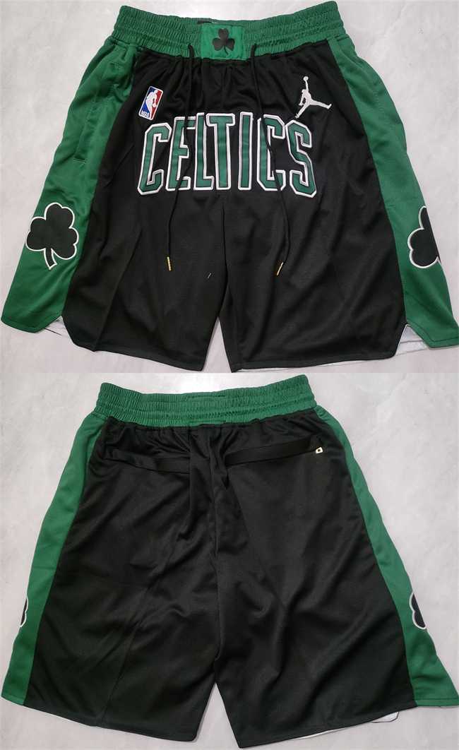 Mens Boston Celtics Black Shorts (Run Small)->nba shorts->NBA Jersey